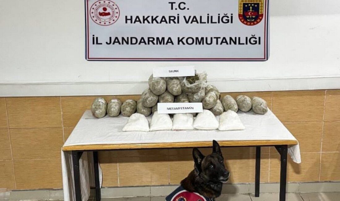 Hakkari’de jandarma ekiplerince yapılan çalışmalarda 22 kilogram uyuşturucu madde ele
