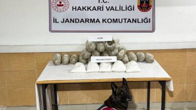 Hakkari’de jandarma ekiplerince yapılan çalışmalarda 22 kilogram uyuşturucu madde ele