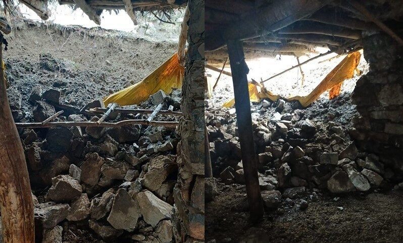 Hakkari’de etkili olan yağış nedeniyle bir ahır çöktü. Edinilen bilgilere