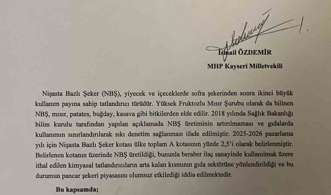 Milliyetçi Hareket Partisi (MHP) Genel Başkan Yardımcısı ve Kayseri Milletvekili