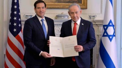 İsrail Başbakanı Binyamin Netanyahu, ABD Dışişleri Bakanı Marco Rubio ile