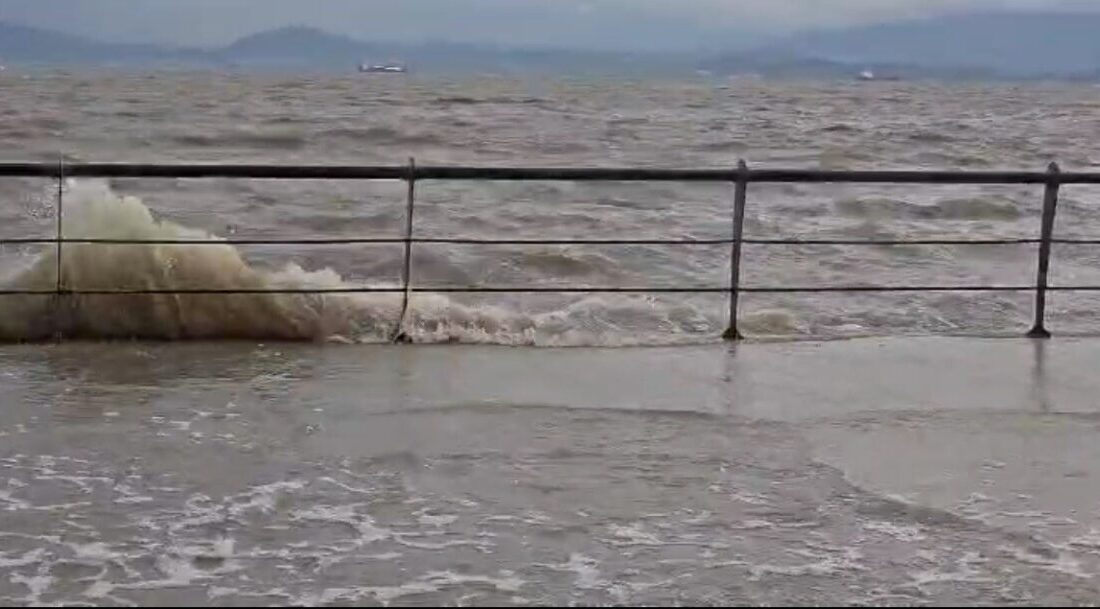 İzmir’in Dikili ilçesine bağlı Çandarlı Mahallesi’nde etkili olan fırtına nedeniyle