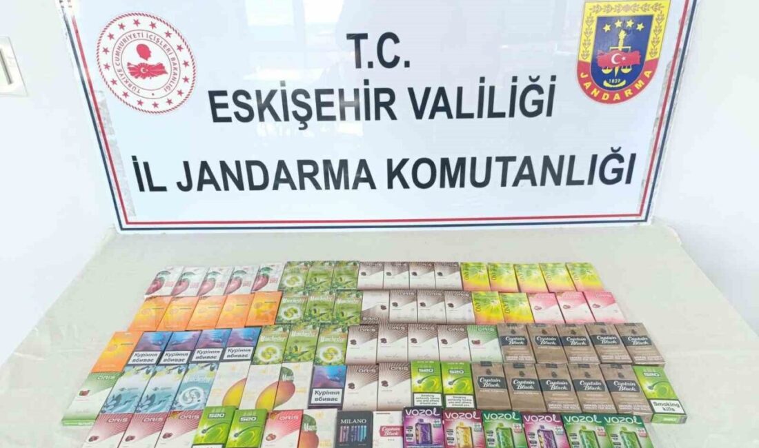 Eskişehir’de jandarma ekiplerince 6 adet elektronik sigara ile 129 paket
