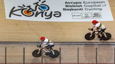 Konya Olimpik Velodromu’nda düzenlenen 2026 UEC Avrupa Pist Bisikleti Şampiyonası’nın