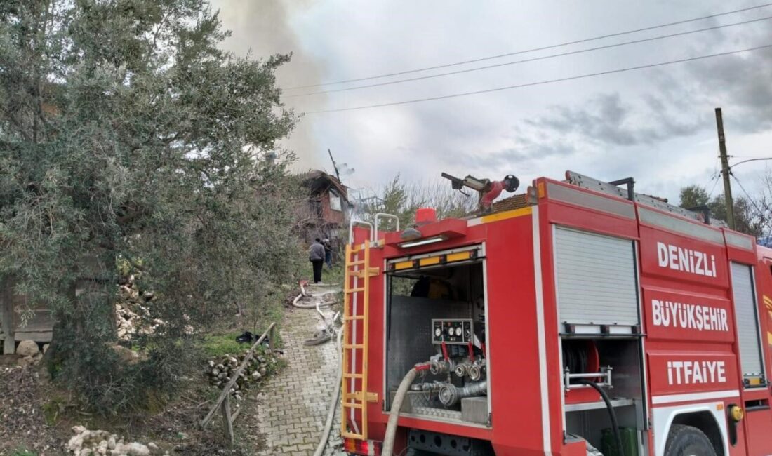 Denizli’nin Kale ilçesinde çıkan ev yangını, itfaiye ekiplerinin yoğun müdahalesiyle