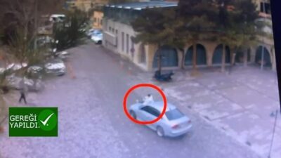 Nevşehir’in Ürgüp ilçesine bağlı Mustafapaşa beldesinde, trafiği tehlikeye atan, kaputu