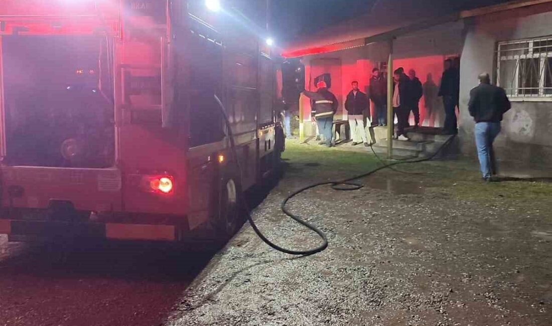 Elazığ’ın Karakoçan ilçesi Yukarı Ovacık köyünde rüzgar nedeniyle çıkan baca