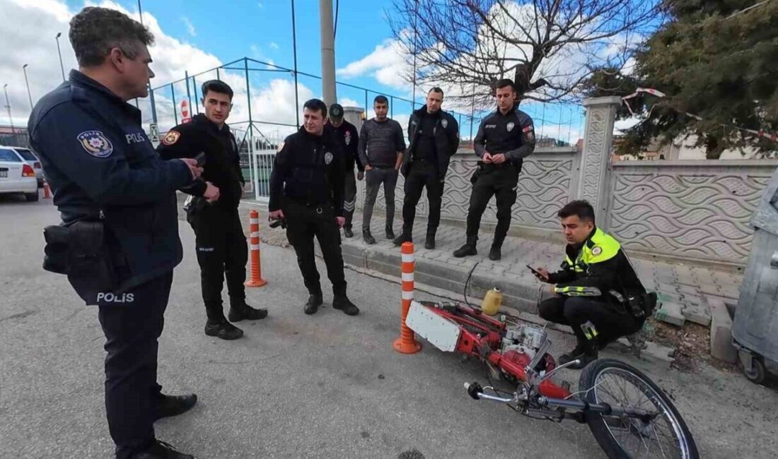 Karaman’da polisin “dur” ihtarına uymayan plakasız motosikletin 14 yaşındaki sürücüsü,