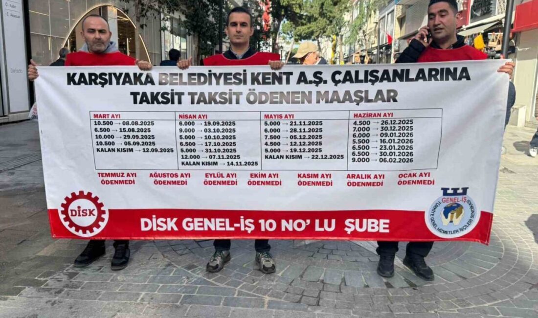 Karşıyaka Belediyesi iştiraki Kent A.Ş. bünyesinde çalışan işçiler, yaklaşık 5