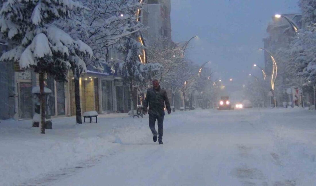 Kars’ta etkili olan yoğun kar yağışı hayatı durma noktasına getirdi.