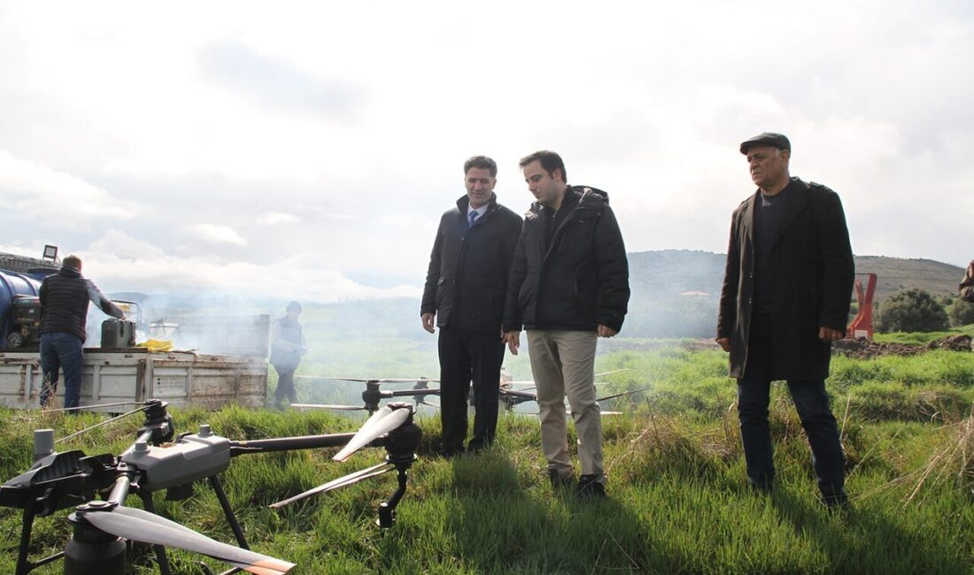 Manisa’nın Kula ilçesinde başlatılan dron destekli gübreleme uygulamasıyla tarımda maliyetlerin