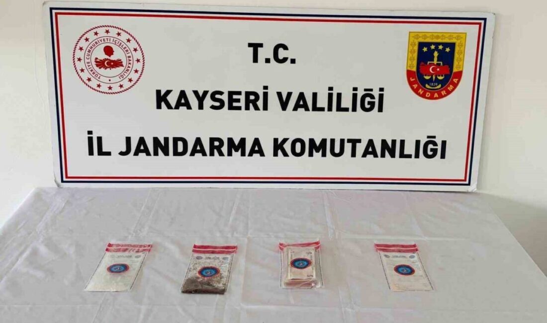Kayseri’de jandarma ekipleri tarafından yapılan çalışmalarda, ‘uyuşturucu veya uyarıcı madde