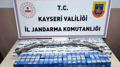 Kayseri’de jandarma ekipleri tarafından yapılan çalışmalarda, bir tırdan 619 paket