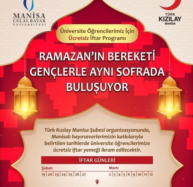 Türk Kızılay Manisa Şubesi, hayırseverlerin katkılarıyla Manisa Celal Bayar Üniversitesi
