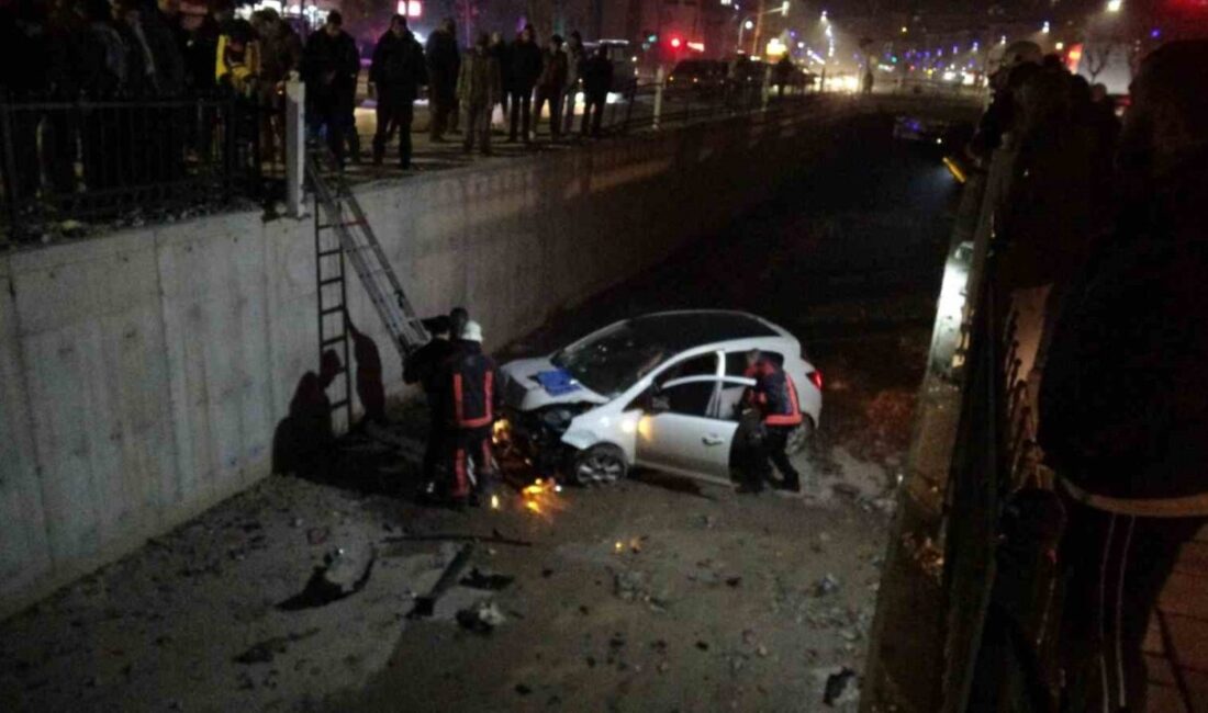 Malatya’da sürücüsünün kontrolünden çıkan otomobilin sulama kanalına düştüğü kazada 1