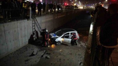 Malatya’da sürücüsünün kontrolünden çıkan otomobilin sulama kanalına düştüğü kazada 1