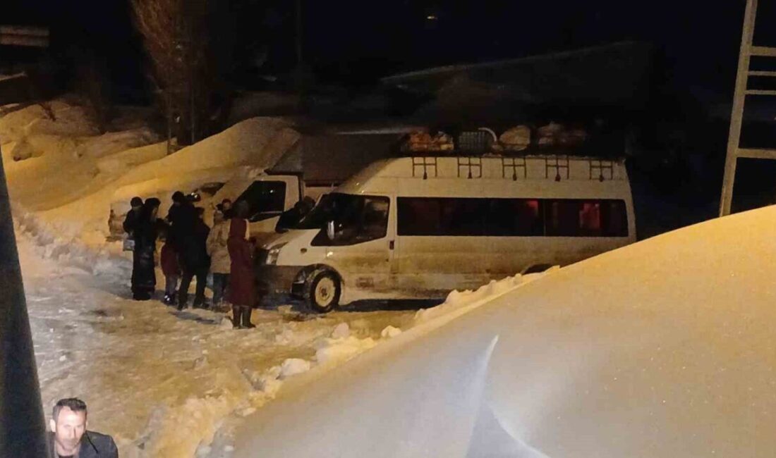 Iğdır’ın Tuzluca ilçesine bağlı Nahırkıran köyü yolunda yoğun kar yağışı