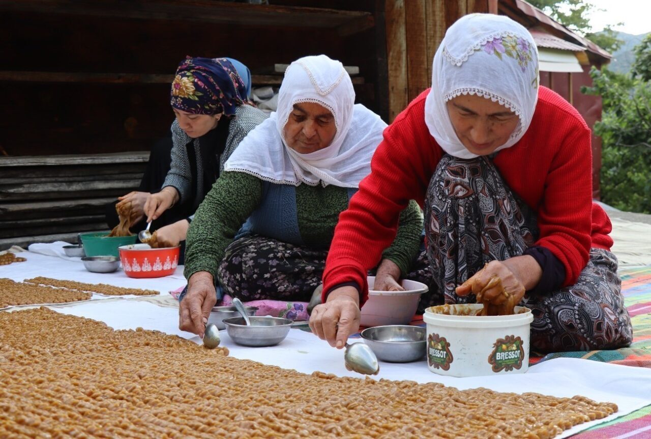 Erzurum’un Olur ilçesi Ormanağzı Mahallesi’nde yazın kavurucu sıcaklarda üretilen organik