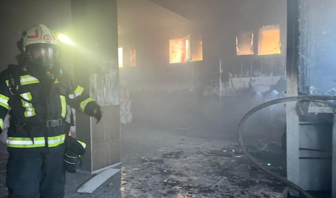 Denizli’nin Serinhisar ilçesinde bulunan kuruyemiş fabrikasında çıkan yangın, itfaiye ekiplerinin