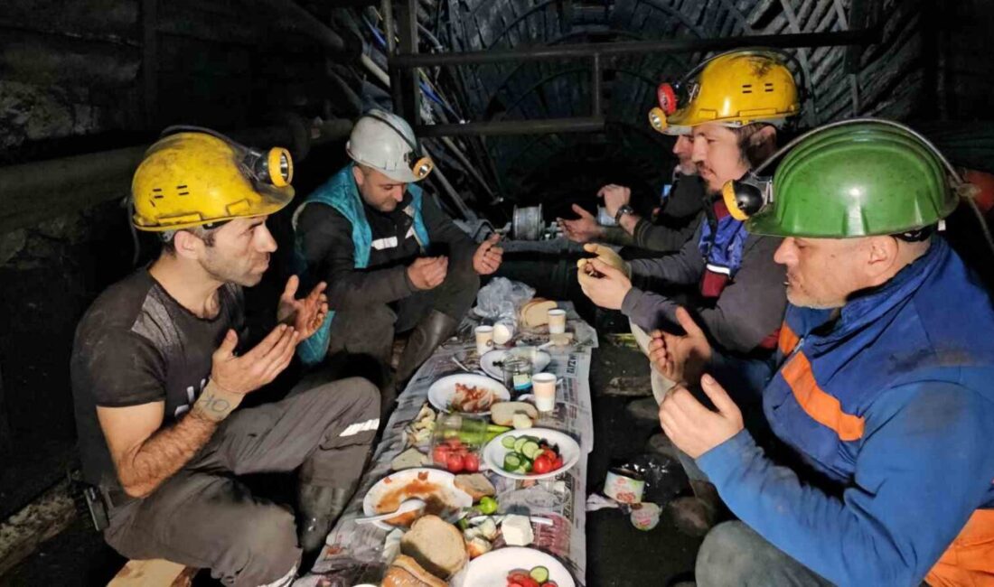 Zonguldak’ta maden işçileri Ramazan ayının ilk sahurunu yerin 120 metre