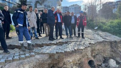 Menemen’de yoğun yağışlar ve istinat duvarı çökmesi sonrası Menemen Belediyesi