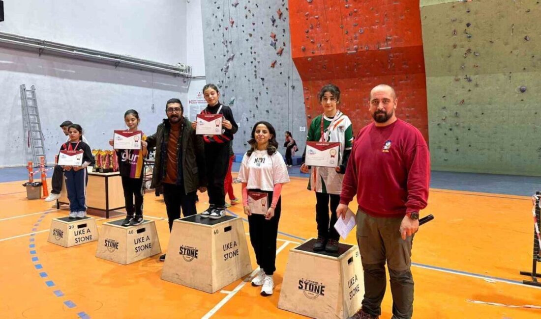 Malatya’da düzenlenen Okul Sporları Tırmanış İl Yarışmaları, yaklaşık 200 sporcunun