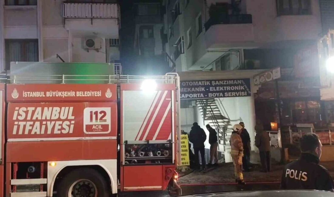 Maltepe’de gece saatlerinde bir oto tamirhanesinde çıkan yangın paniğe neden