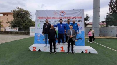 Mersin’de düzenlenen Para Atletizm Türkiye Şampiyonası’nda Manisalı görme engelli sporcu