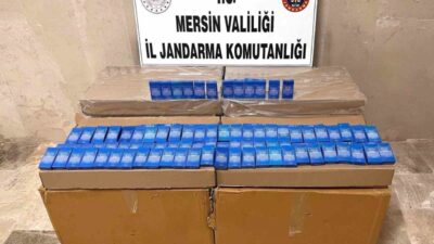Mersin’de jandarma ekiplerinin düzenlediği operasyonda 10 bin 500 paket kaçak