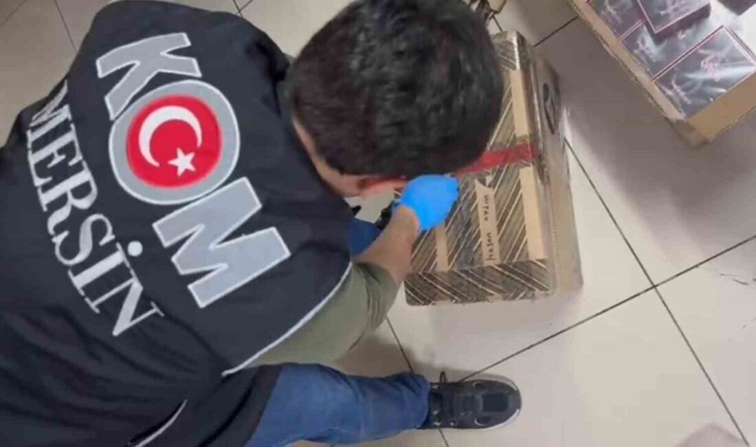 Mersin’de polisin yaptığı çalışmada, kargoyla gönderilen koliler içerisinde yüzlerce kaçak