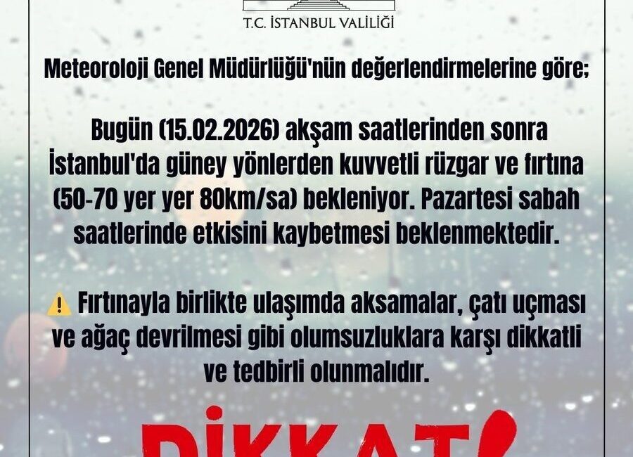 Meteoroloji Genel Müdürlüğü, İstanbul için fırtına uyarısında bulundu. Meteoroloji Genel