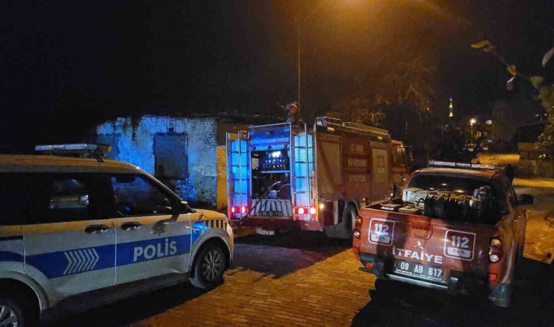 Aydın’ın Efeler ilçesindeki metruk binada çıkan yangın itfaiye ekiplerinin hızlı