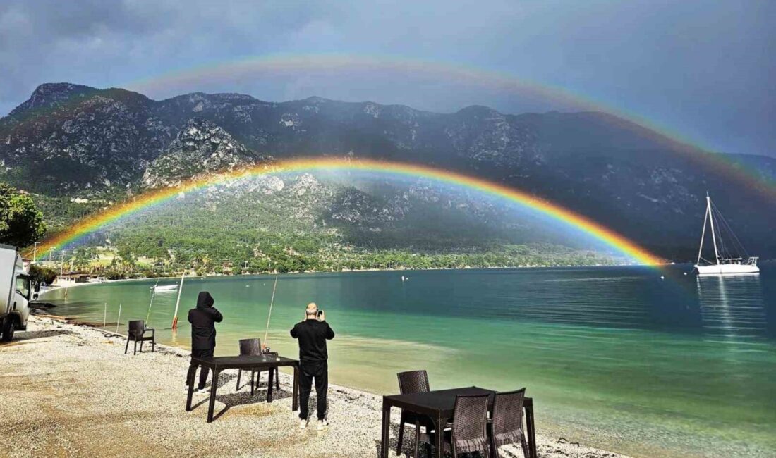 Muğla’da yağış sonrası Menteşe ilçesi sınırlarında bulunan Akbük Koyu’nda oluşan