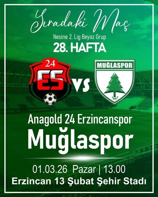 TFF 2. Lig Beyaz Grup’ta şampiyonluk mücadelesi veren Muğlaspor, ligin