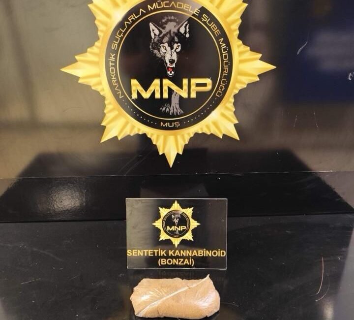 Muş İl Emniyet Müdürlüğü Narkotik Suçlarla Mücadele Şube Müdürlüğü ekiplerince