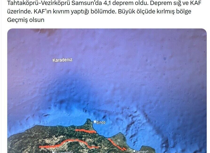 Prof. Dr. Naci Görür, Samsun’un Vezirköprü ilçesindeki depreme ilişkin yaptığı