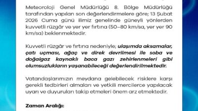 Niğde Valiliği, Meteoroloji Genel Müdürlüğü 8. Bölge Müdürlüğü’nün son değerlendirmelerine