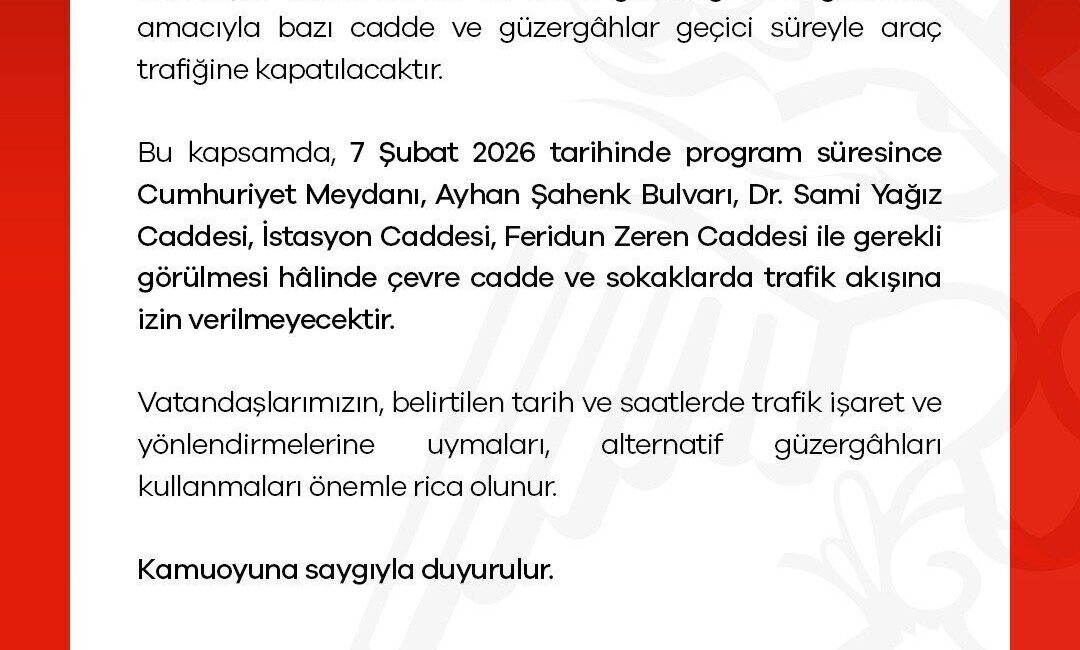 Niğde Valiliği, 7 Şubat 2026 Cumartesi günü Cumhuriyet Meydanı’nda düzenlenecek