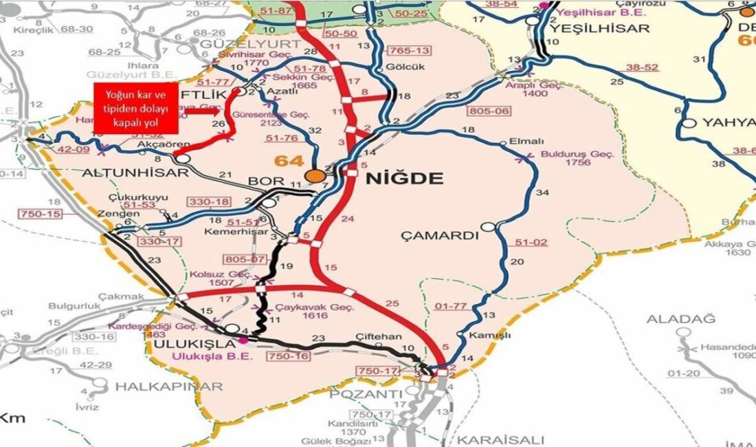 Niğde Valiliği tarafından yapılan açıklamaya göre, Niğde’de etkili olan yoğun