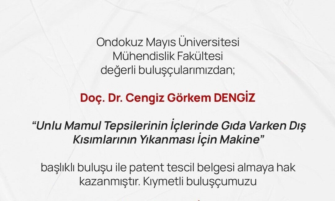 Ondokuz Mayıs Üniversitesi mühendisleri, unlu mamul tepsilerinin dış yüzeylerini ürünle