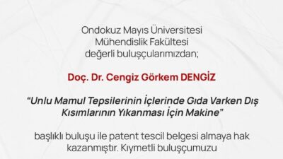 Ondokuz Mayıs Üniversitesi mühendisleri, unlu mamul tepsilerinin dış yüzeylerini ürünle