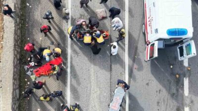 Kırıkkale’de meydana gelen zincirleme trafik kazasında, elektrikli 3 tekerlekli bisiklette