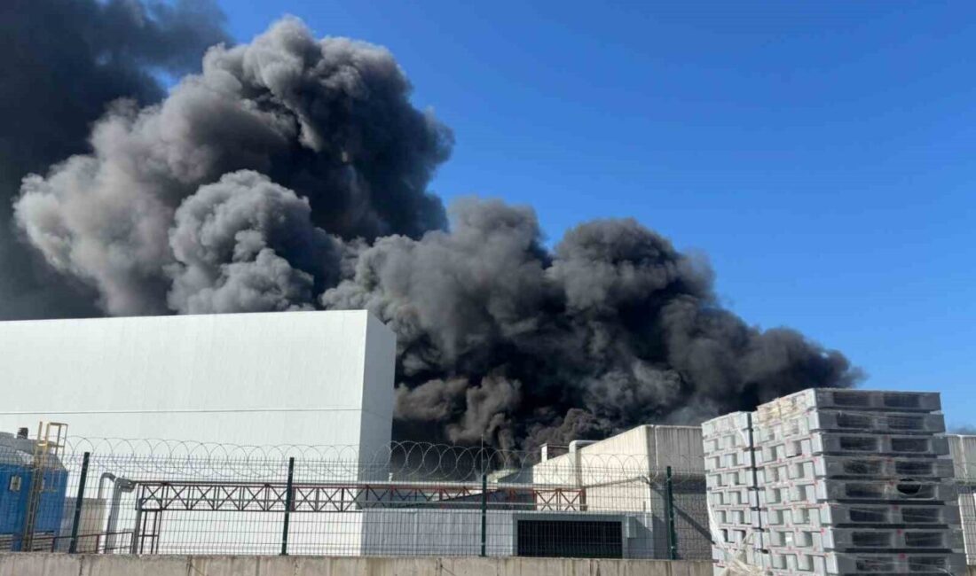 Manisa’nın Akhisar Organize Sanayi Bölgesinde bir oyuncak fabrikasında başlayan yangına