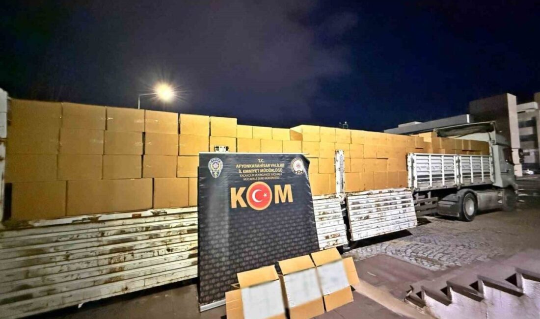 Afyonkarahisar’da polis tarafından durdurulan bir tırda 7 milyon 200 bin