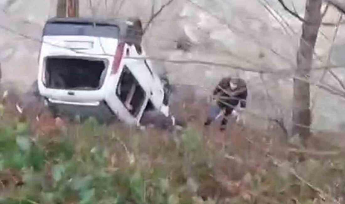 Rize’nin Kalkandere ilçesinde meydana gelen trafik kazasında dereye yuvarlanan kamyonetin