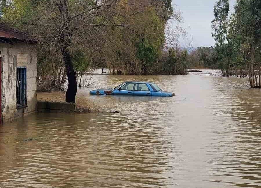 Osmaniye’de etkili olan sağanak yağmurun ardından Sumbas ilçesinde dağda oluşan