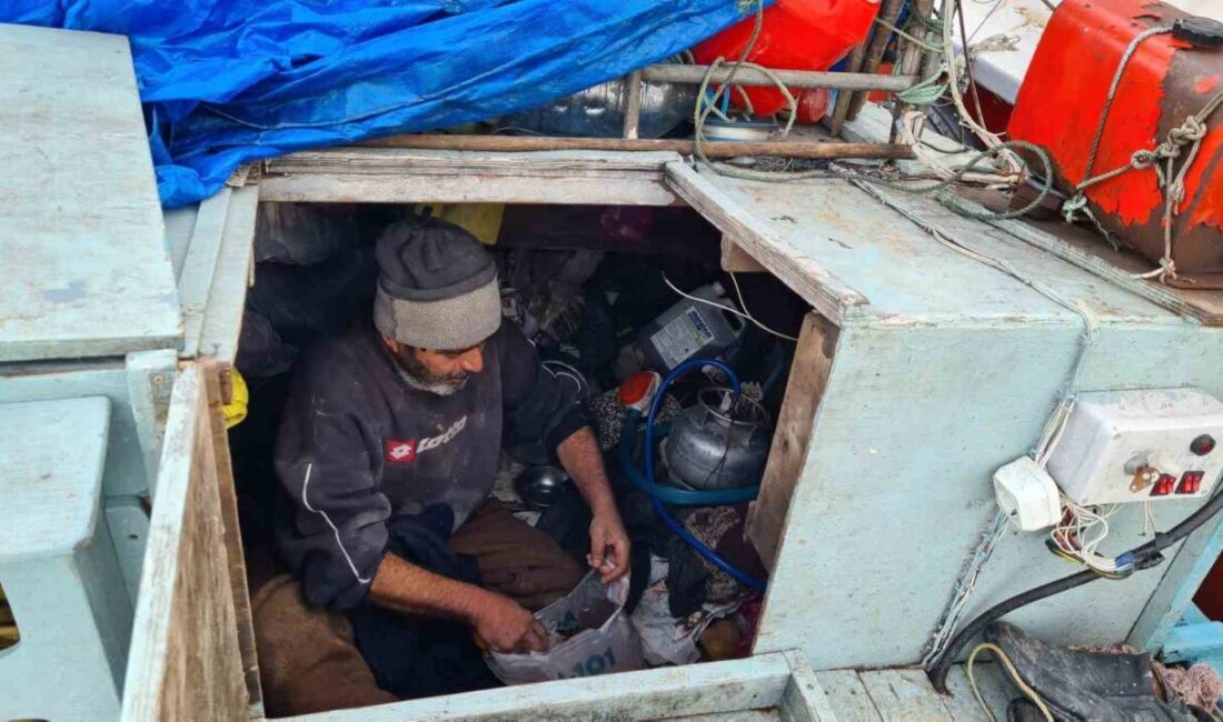 Zonguldak’ın Alaplı ilçesinde limanda 2 metrelik teknede yaşayan “Yalan Dünya”