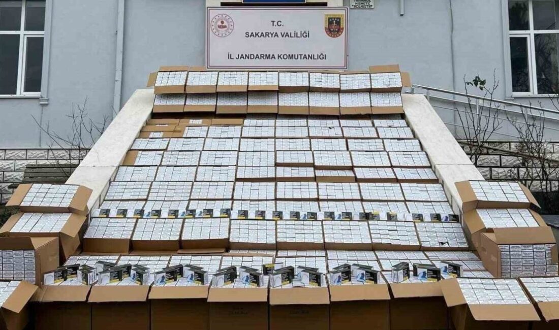 Sakarya’da jandarma ekiplerince 3 ilçede düzenlenen kaçakçılık operasyonlarında 2 milyon