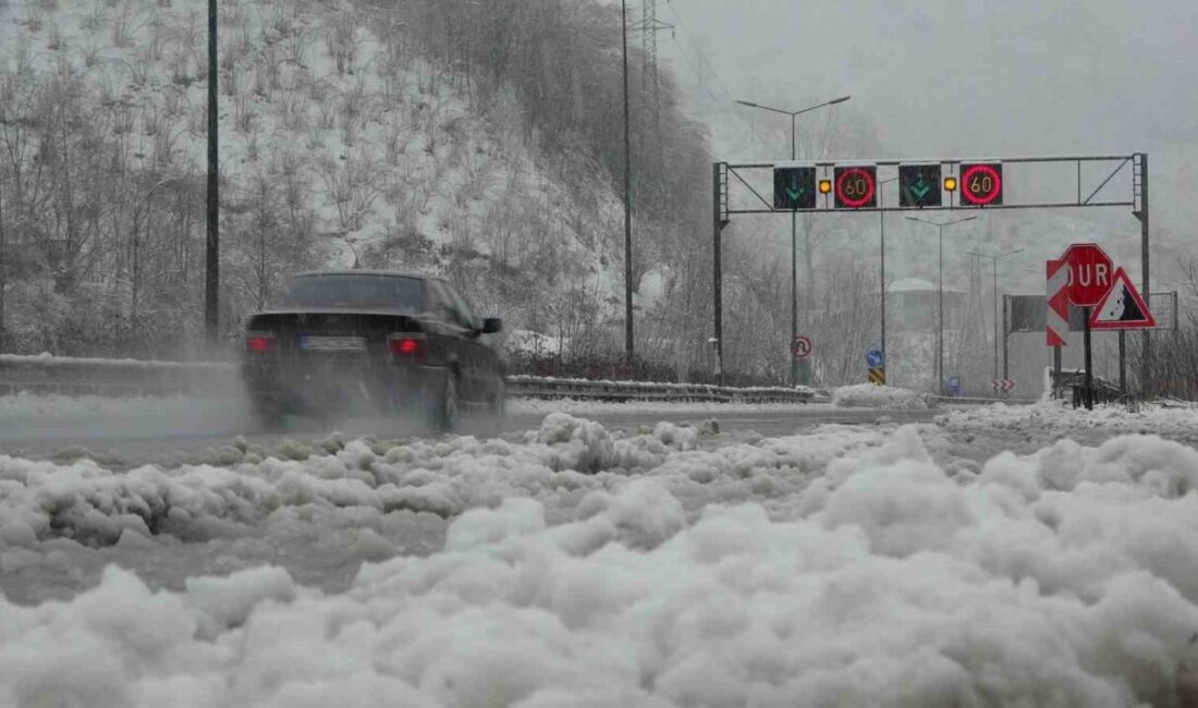 Ordu’nun orta ve yüksek kesimlerinde etkili olan kar yağışı, Samsun-Ordu