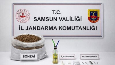 Samsun’da yaklaşık 12 kilo sentetik uyuşturucu madde ele geçirilirken, 3